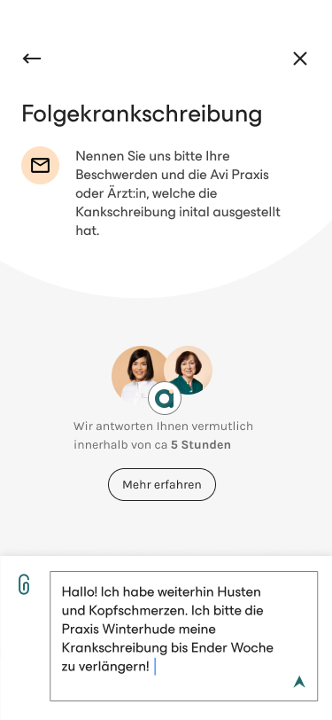 avi App Nachrichtenfunktion